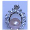 Image 1 : 19.85 CTW PEACH PEARL AND CZ PENDANT