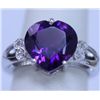 Image 1 : 26.95 CTW AMETHYST AND DIAMOND RING .925 STERLING SILVE