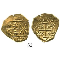 Bogota, Colombia, cob 2 escudos, posthumous Charles II, from the 1715 Fleet.