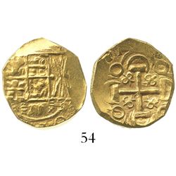 Bogota, Colombia, cob 2 escudos, posthumous Charles II, from the 1715 Fleet.