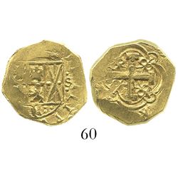 Bogota, Colombia, cob 2 escudos, Philip V, assayer S (1720s).