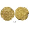 Image 1 : Seville Spain 1 escudo Charles-Joanna assayer * to left mintmark S to right encapsulated NGC MS 62