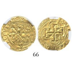 Seville, Spain, 1 escudo, Charles-Joanna, assayer * to right, mintmark S to left, encapsulated NGC A
