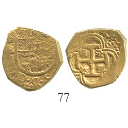 Seville, Spain, cob 2 escudos, Philip II or III, assayer B.