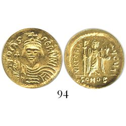 Byzantine Empire, AV solidus, Phocas, 602-610 AD, Constantinople mint, encapsulated ICG MS62.