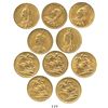 Image 1 : Lot of 5 Melbourne, Australia, sovereigns, Victoria (jubilee head), various dates: 1888 (2), 1889 an
