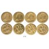 Image 1 : Lot of 4 Melbourne, Australia, sovereigns, Victoria (veiled head), various dates: 1895, 1897, 1899 a