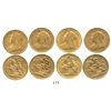 Image 1 : Lot of 4 Melbourne, Australia, sovereigns, Victoria (veiled head), various dates: 1898, 1899 and 190