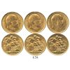 Image 1 : Lot of 3 Sydney, Australia, sovereigns, Edward VII, various dates: 1903 and 1910 (2).