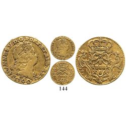 Brazil (Rio mint), 800 reis, Joao V, 1740-B, unique with 4/3 in date.