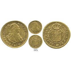 Popayan, Colombia, bust 1 escudo, Ferdinand VII (bust of Charles IV), 1816FR, mintmark PN.