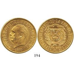 Dominican Republic, 30 pesos, 1955, Trujillo.