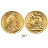 Image 1 : Great Britain (London, England), sovereign, Victoria (jubilee head), 1888, JEB at base.