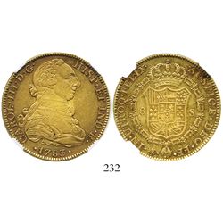 Mexico City, Mexico, bust 8 escudos, Charles III, 1783FF, encapsulated NGC XF 45, ex-Eliasberg.