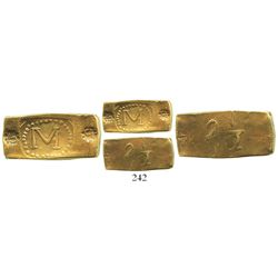 Mozambique, 2-1/2 maticaes, (1851), rosette countermarks on (1835) original issue (rectangular), ver