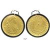 Image 1 : Lima, Peru, bust 8 escudos, Charles IV, 1799IJ, mounted in 18K white-gold pendant-bezel.