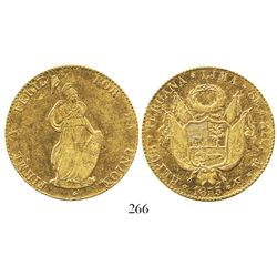 Lima, Peru, 8 escudos, 1855MB, REPUB type.
