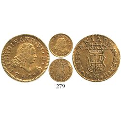 Madrid, Spain, bust 1/2 escudo, Ferdinand VI, 1754JB.