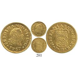 Madrid, Spain, bust 1/2 escudo, Ferdinand VI, 1757JB.