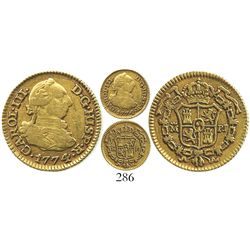 Madrid, Spain, bust 1/2 escudo, Charles III, 1774PJ.