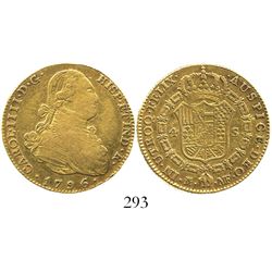 Madrid, Spain, bust 4 escudos, Charles IV, 1796MF.