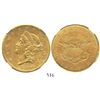 Image 1 : USA (San Francisco mint), $20 (double eagle) coronet Liberty, 1856-S, encapsulated NGC AU details / 