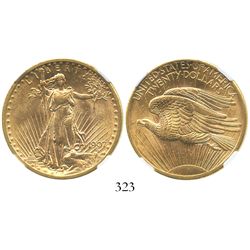 USA (Philadelphia mint), $20 (double eagle) St. Gaudens, 1907, encapsulated NGC MS 62.