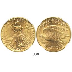 USA (Philadelphia mint), $20 (double eagle) St. Gaudens, 1927, encapsulated NGC MS 61.