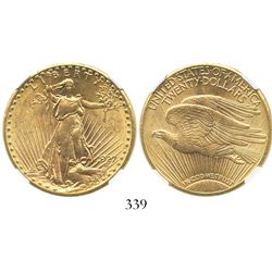 USA (Philadelphia mint), $20 (double eagle) St. Gaudens, 1927, encapsulated NGC MS 61.