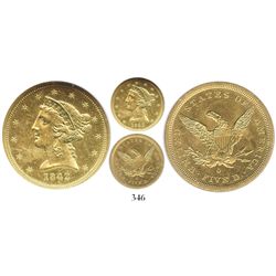 USA (New Orleans mint), $5 (half eagle) coronet Liberty, 1842-O, from the SS New York (1846), encaps