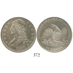 USA (Philadelphia mint), half dollar draped bust, 1836, reeded edge, rare.
