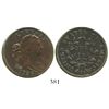 Image 1 : USA (Philadelphia mint), one cent (draped bust), 1796, "LIHERTY" variety.