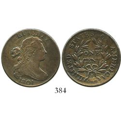 USA (Philadelphia mint), one cent (draped bust), 1801, three errors.