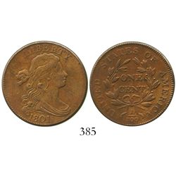 USA (Philadelphia mint), one cent (draped bust), 1801, denomination with 1/0.