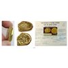 Image 1 : Cut end of a gold bar #10, 70.86 grams, marked with fineness IIVX… (17-3/4K, stamped BACKWARDS), fro