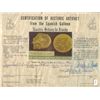 Image 2 : Cut end of a gold bar #10, 70.86 grams, marked with fineness IIVX… (17-3/4K, stamped BACKWARDS), fro