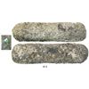 Image 1 : Silver contraband "finger" bar encrusted with natural emerald (as found), 667 grams, from the Maravi