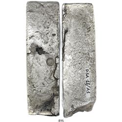 Neatly formed silver ingot, 1945 grams, about 98.5% fine, with stamps of the Zeeland chamber of the
