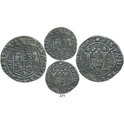 Mexico City, Mexico, 4 reales, Charles-Joanna, "Early Series," assayer P at bottom between pillars,