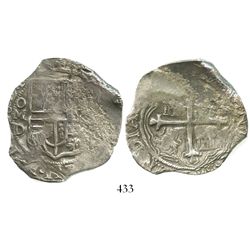 Mexico City, Mexico, cob 8 reales, 1621D, Grade-1 quality but Grade 2 on certificate.