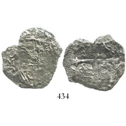 Mexico City, Mexico, cob 4 reales, Philip III, assayer D, "8 points," with old, hand-signed Fisher c