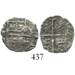 Mexico City, Mexico, cob 1 real, Philip III, assayer D, Grade 2, very rare denomination for this wre