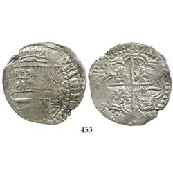 Potosi, Bolivia, cob 8 reales, Philip III, assayer Q, Grade 1, ex-Hebert.