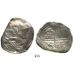Potosi, Bolivia, cob 8 reales, Philip III, assayer Q, Grade 3, with original tag but certificate mis