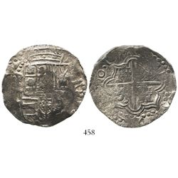 Potosi, Bolivia, cob 8 reales, 1(61)7M, Grade-1 quality, with tag but certificate missing.