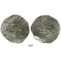 Potosi, Bolivia, cob 8 reales, 1617(M), Grade 2.