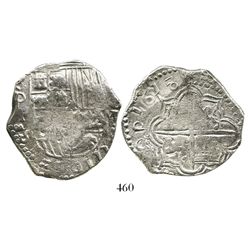 Potosi, Bolivia, cob 8 reales, 1618PAL, rare, Grade 1, ex-Hebert.