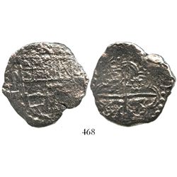 Potosi, Bolivia, cob 8 reales, (161)9T, quadrants of cross transposed, Grade 3.