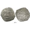 Image 1 : Potosi, Bolivia, cob 8 reales, (162)0T, mintmark "phi," quadrants of cross transposed, Grade 1, ex-H