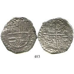 Potosi, Bolivia, cob 8 reales, Philip III, assayer T, Grade 2, with original tag but certificate mis